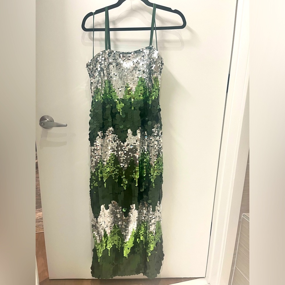 Karen Mullen - Disc Sequin Strappy Midaxi Dress | size 8